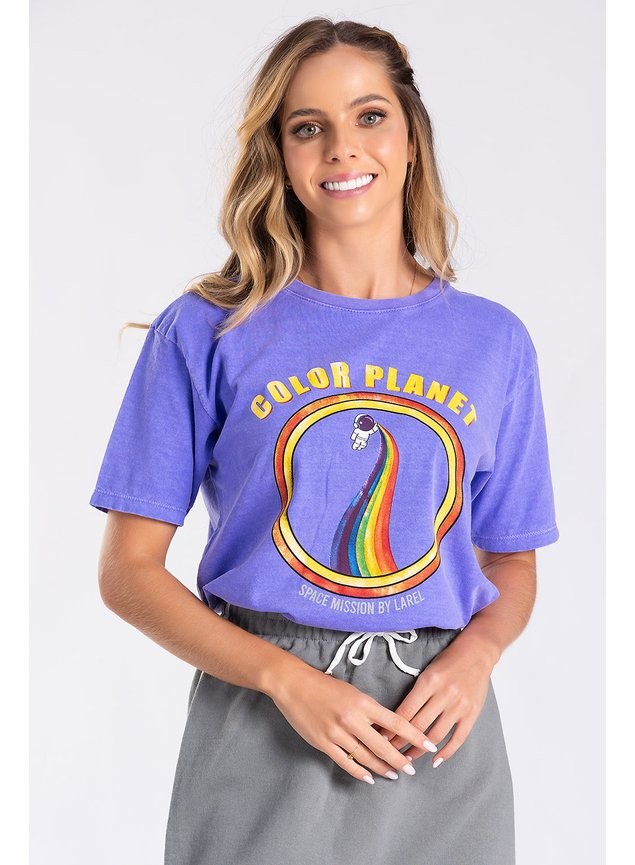 T-shirt Estonada Color Planet Roxo