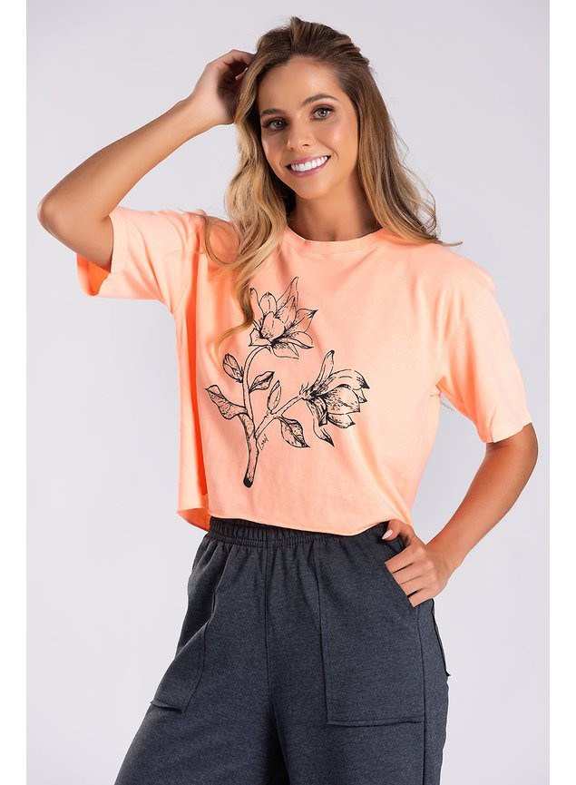 Cropped Estonado Flora Coral Cropped Estonado Flora Coral