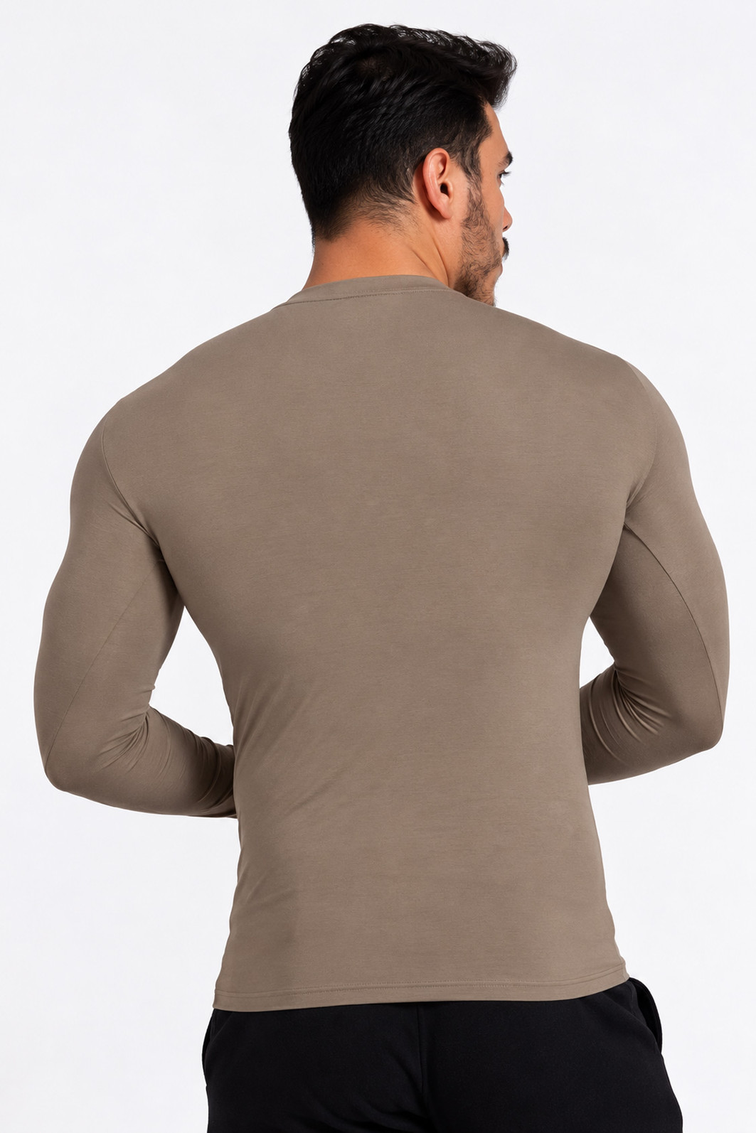 Camiseta Térmica Manga Longa Masculina Peluciada Bege Camiseta Térmica Manga Longa Masculina Peluciada Bege