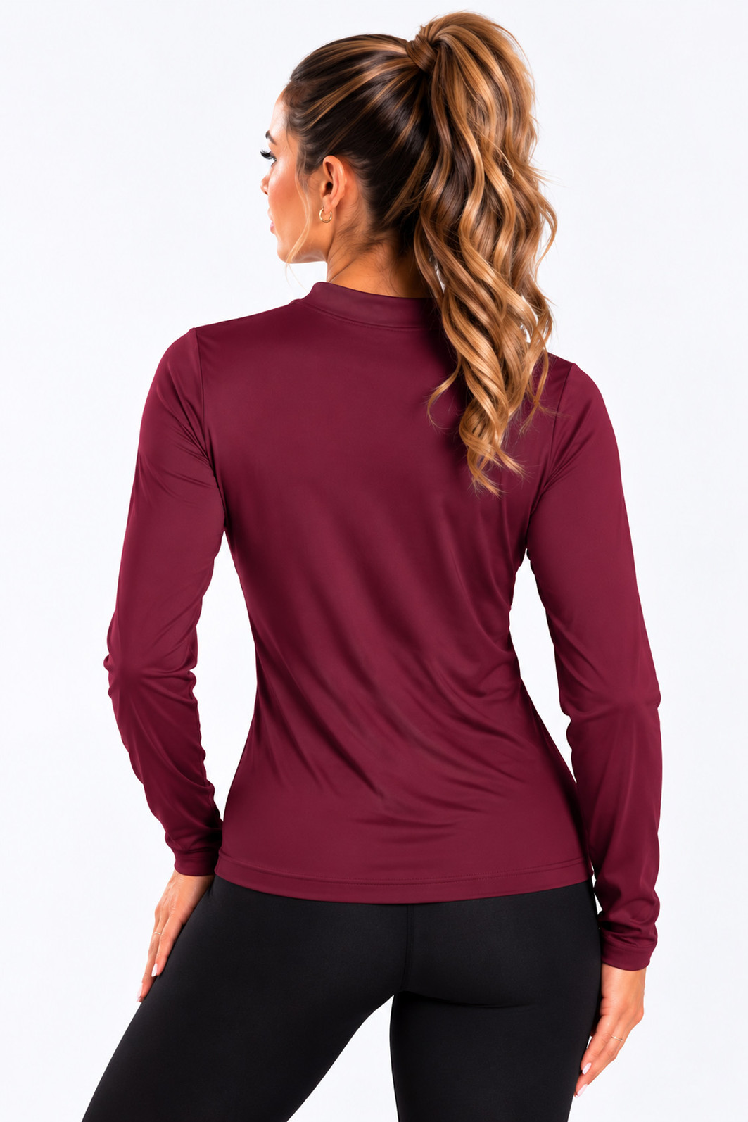 Camiseta Térmica Manga Longa Feminina Peluciada Bordo