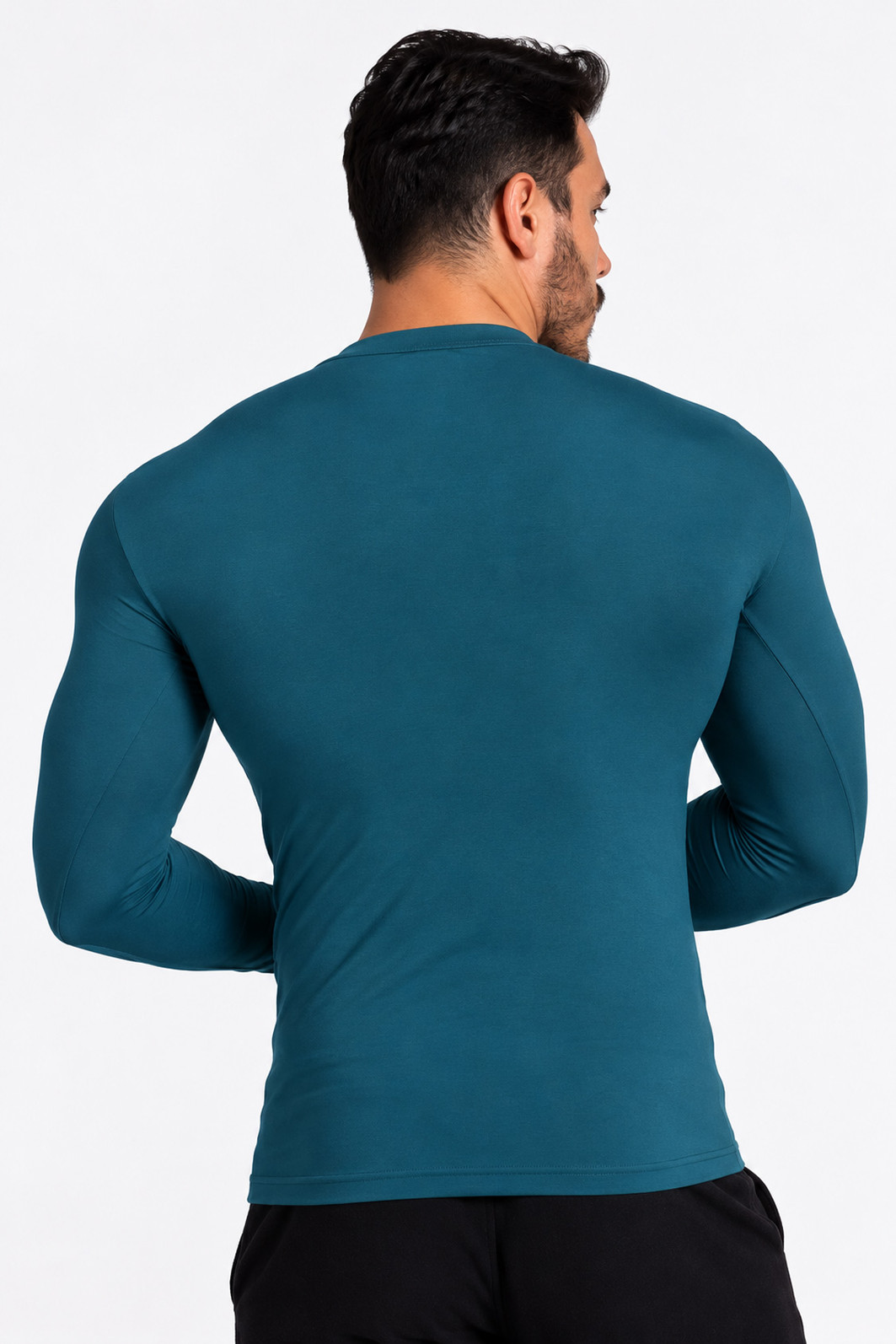 Camiseta Térmica Manga Longa Masculina Peluciada Azul Petroleo Camiseta Térmica Manga Longa Masculina Peluciada Azul Petroleo