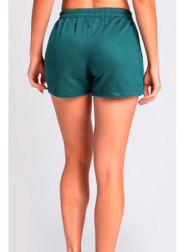 Short de Moletom Feminino Runner Larel Azul Petroleo  Short de Moletom Feminino Runner Larel Azul Petroleo