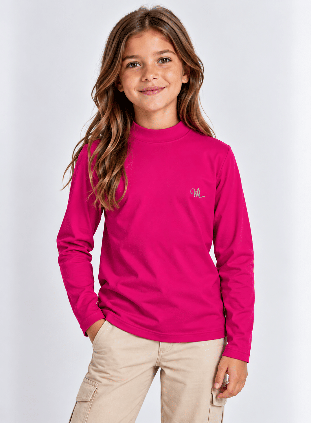 Camiseta Térmica Manga Longa Peluciada Infantil Pink Camiseta Térmica Manga Longa Peluciada Infantil Pink