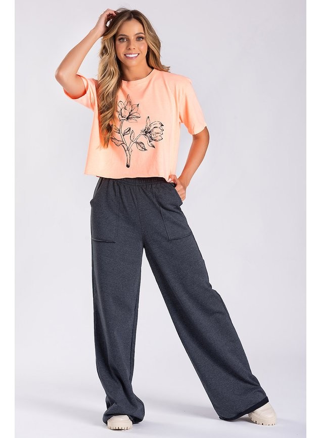 Cropped Estonado Flora Coral Cropped Estonado Flora Coral