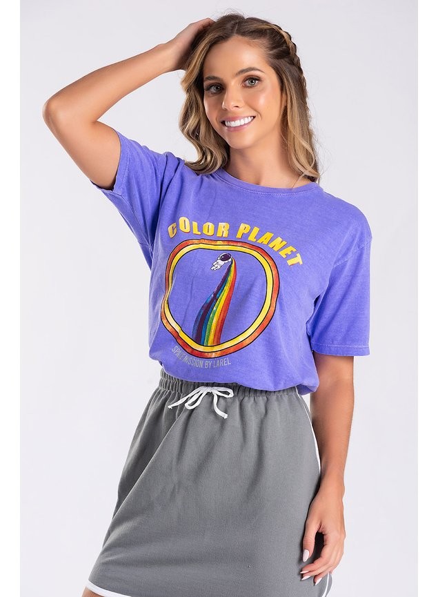 T-shirt Estonada Color Planet Roxo