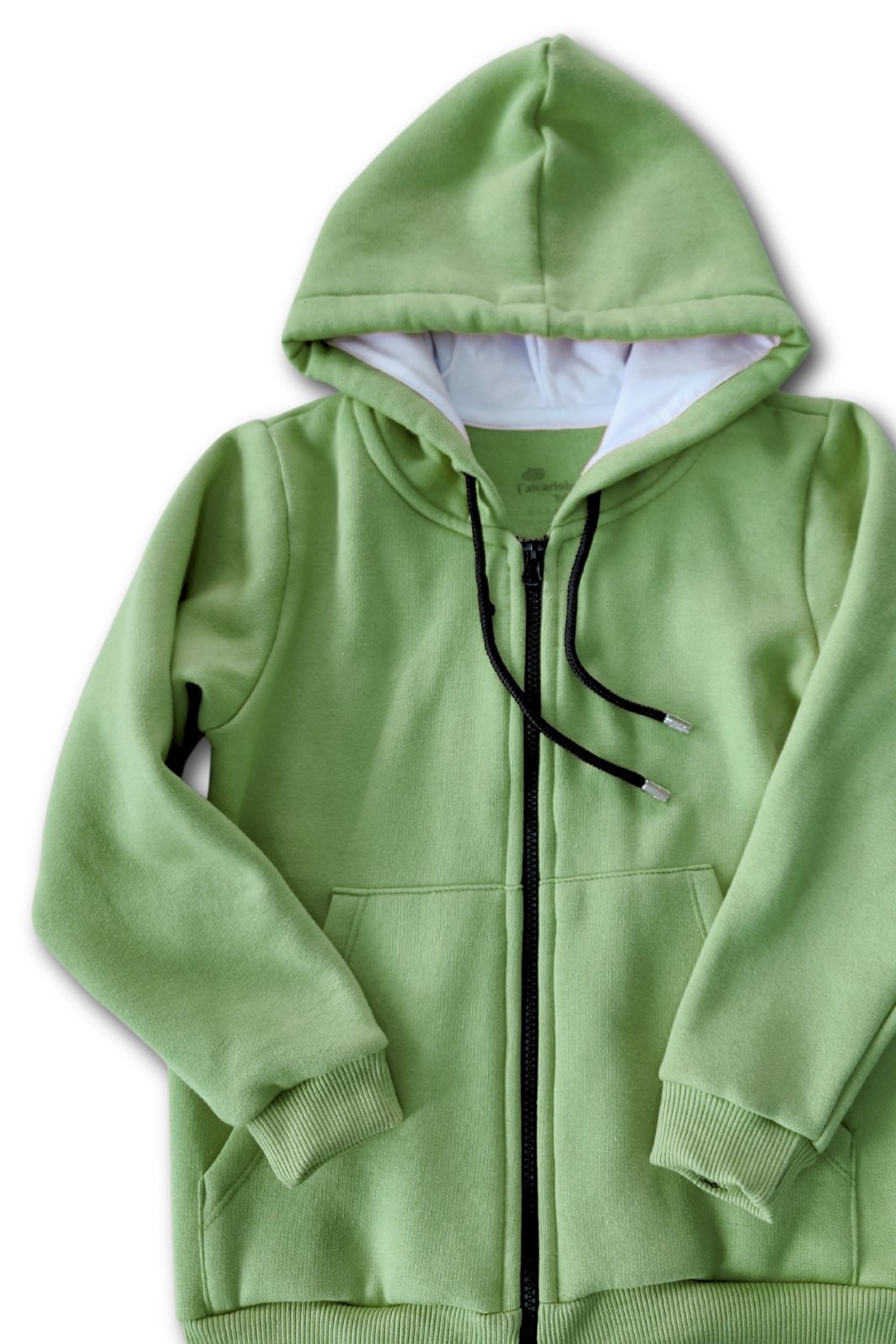 Casaco Moletom Infantil com Capuz e Zíper Verde Moletom Flanelado Casaco Moletom Infantil com Capuz e Zíper Verde Moletom Flanelado