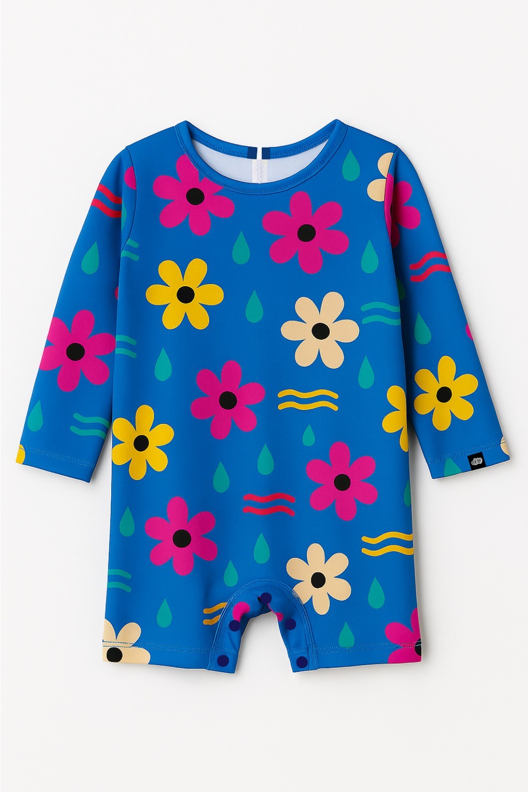 Macacão Praia Bebê Proteção Solar UV 50+ Manga Longa Azul Dona Flor