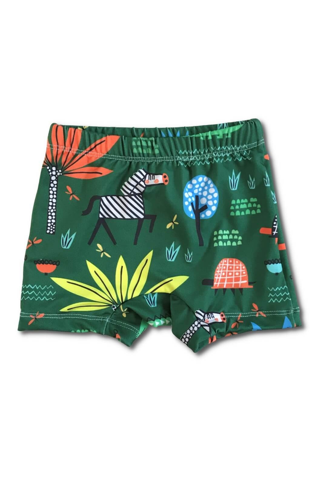 Sunga UV Verde Safari Menino com ajuste na cintura confortável