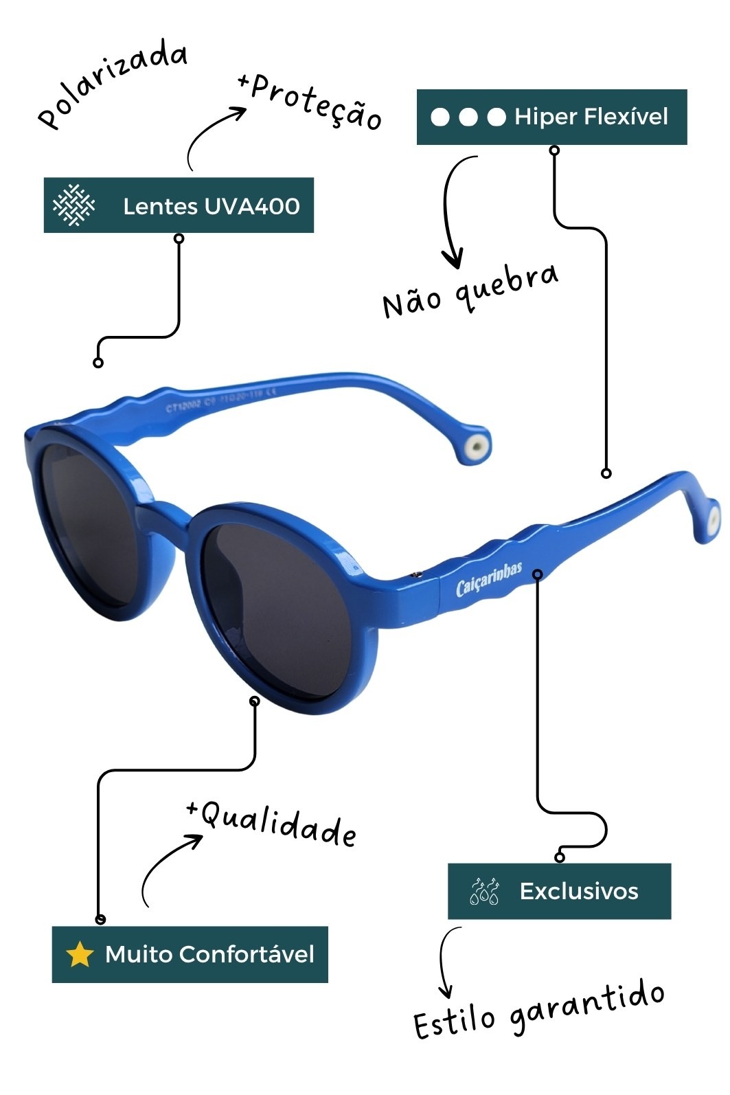 Óculos Infantil Bebê 0 a 6 anos Flexível com Proteção UV400 Azul Pipa Óculos Infantil Bebê 0 a 6 anos Flexível com Proteção UV400 Azul Pipa