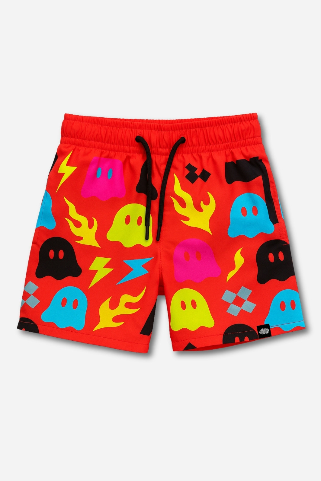 Short Infantil Tactel com ajuste na cintura UV 50+ Vermelho Fantasminha