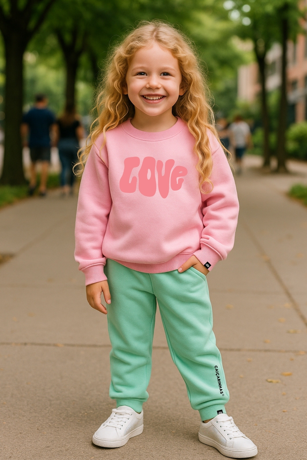 Kit Love Moletom Infantil Confortável Blusão + Calça