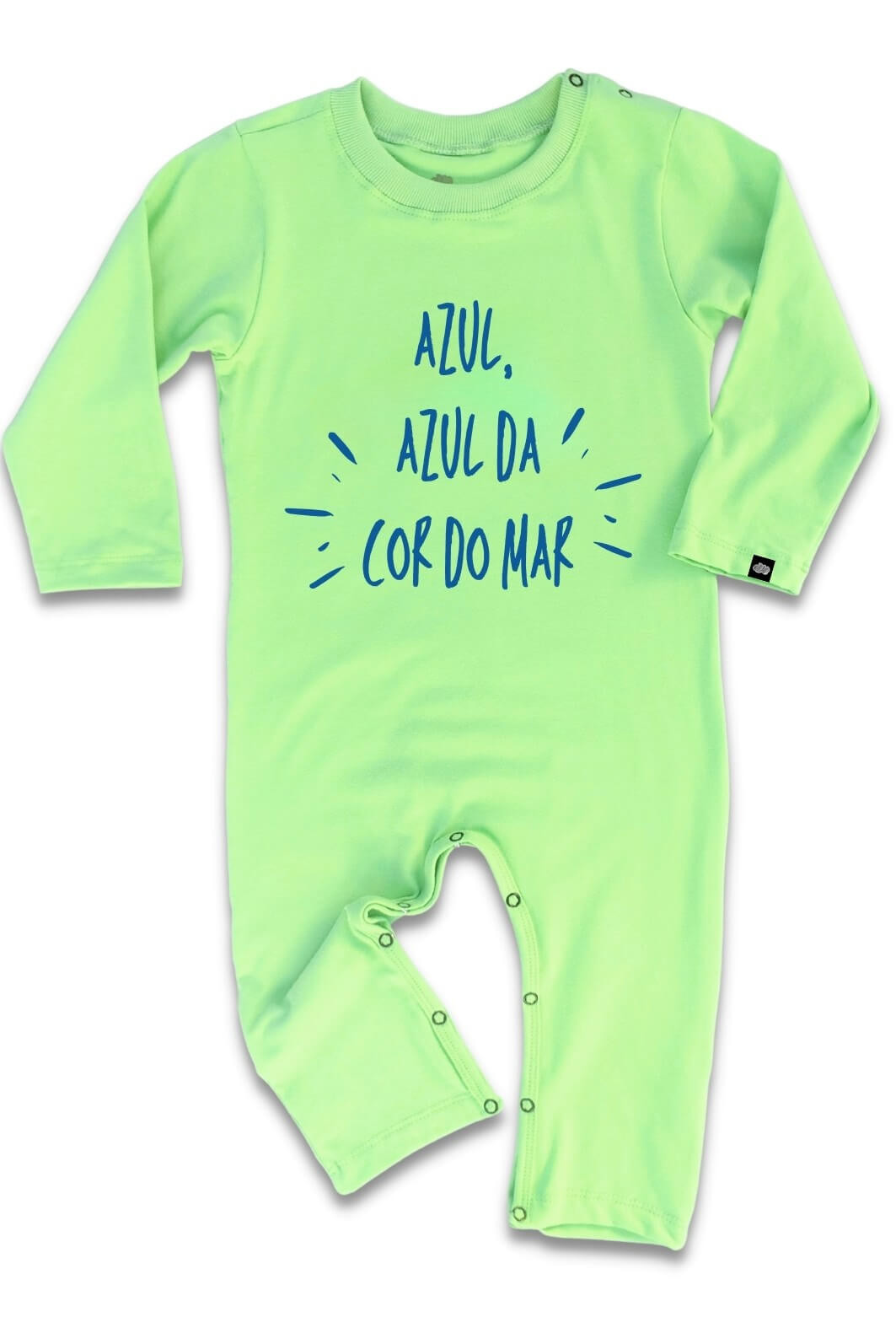 Macacão Bebê Longo Manga Longa Verde Claro "Azul da Cor do Mar" Macacão Bebê Longo Manga Longa Verde Claro "Azul da Cor do Mar"