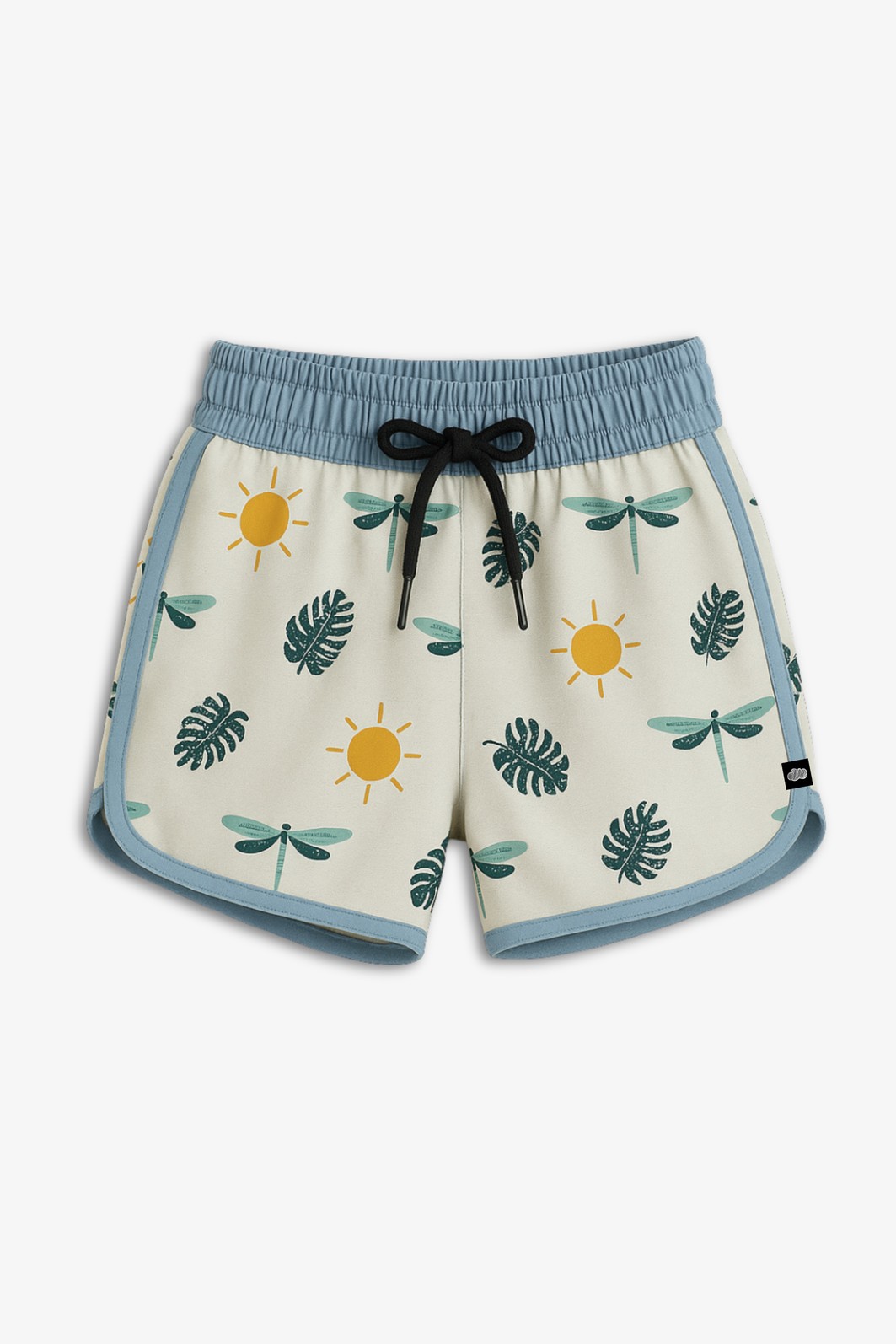 Short Tactel Infantil Exclusivo Cinza Claro Boleado Libélulas Short Tactel Infantil Exclusivo Cinza Claro Boleado Libélulas
