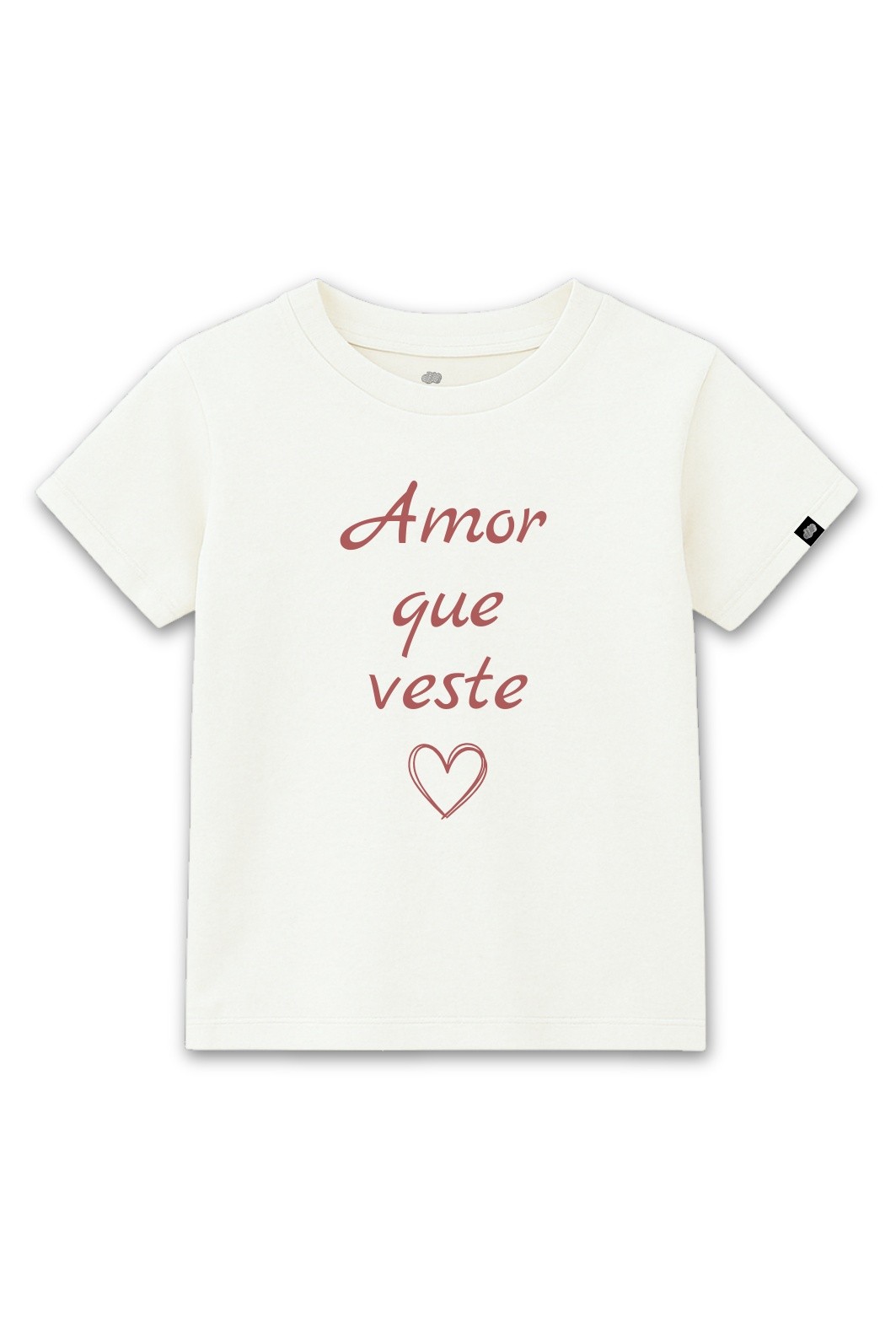 Camiseta Infantil Cotton Off White Amor que Veste Mãe e Filho(a)