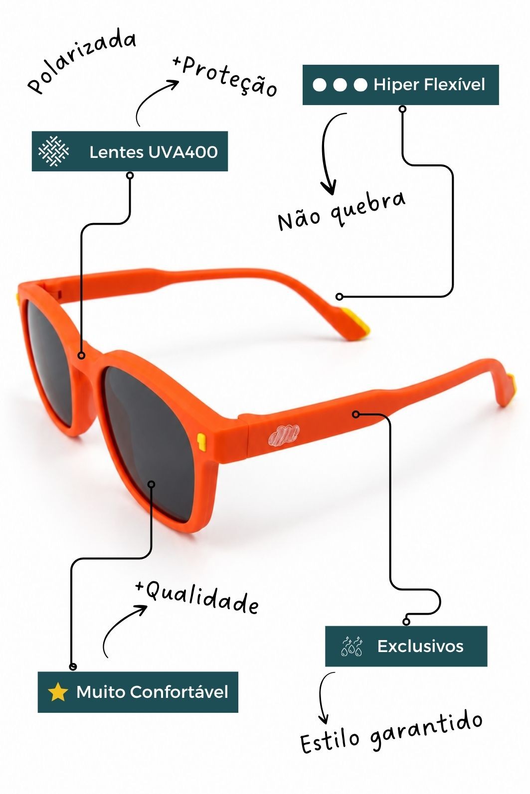 Óculos Infantil Flexível com Proteção UV400 0 a 6 anos Paçoca Óculos Infantil Flexível com Proteção UV400 0 a 6 anos Paçoca