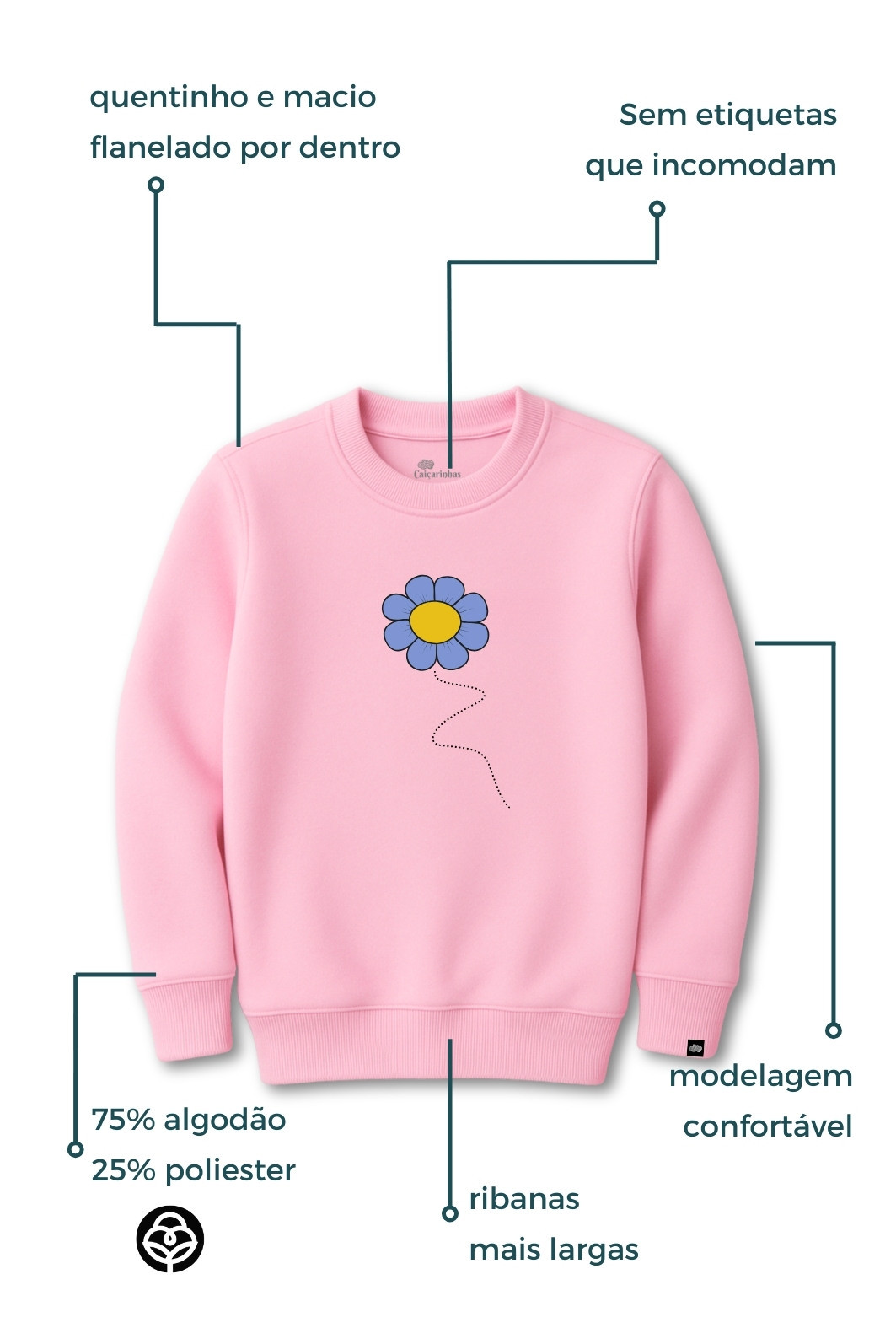 Blusão Infantil Moletom Felpado Rosa Borboletinha Blusão Infantil Moletom Felpado Rosa Borboletinha