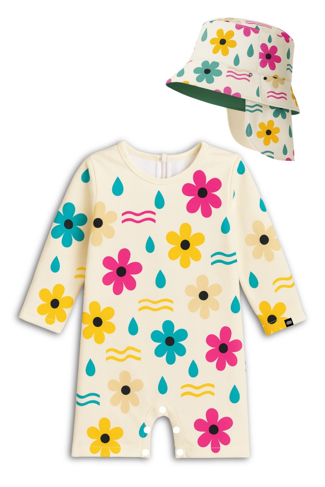 Kit Dona Flor Macacão e Chapéu Proteção UV50+ Exclusivos Kit Dona Flor Macacão e Chapéu Proteção UV50+ Exclusivos