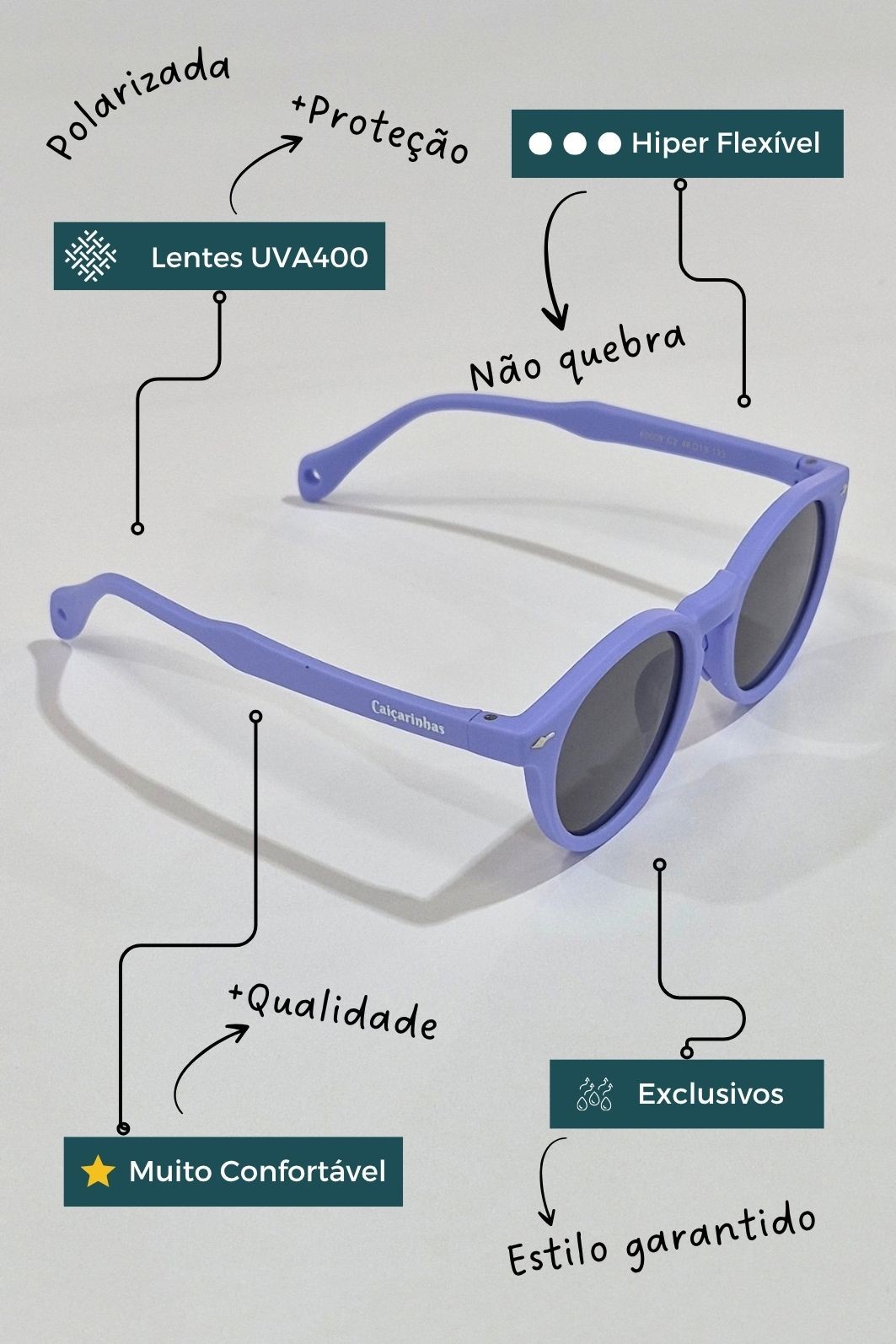 Óculos Infantil Flexível com Proteção UV400 0 a 6 anos Picolé Óculos Infantil Flexível com Proteção UV400 0 a 6 anos Picolé