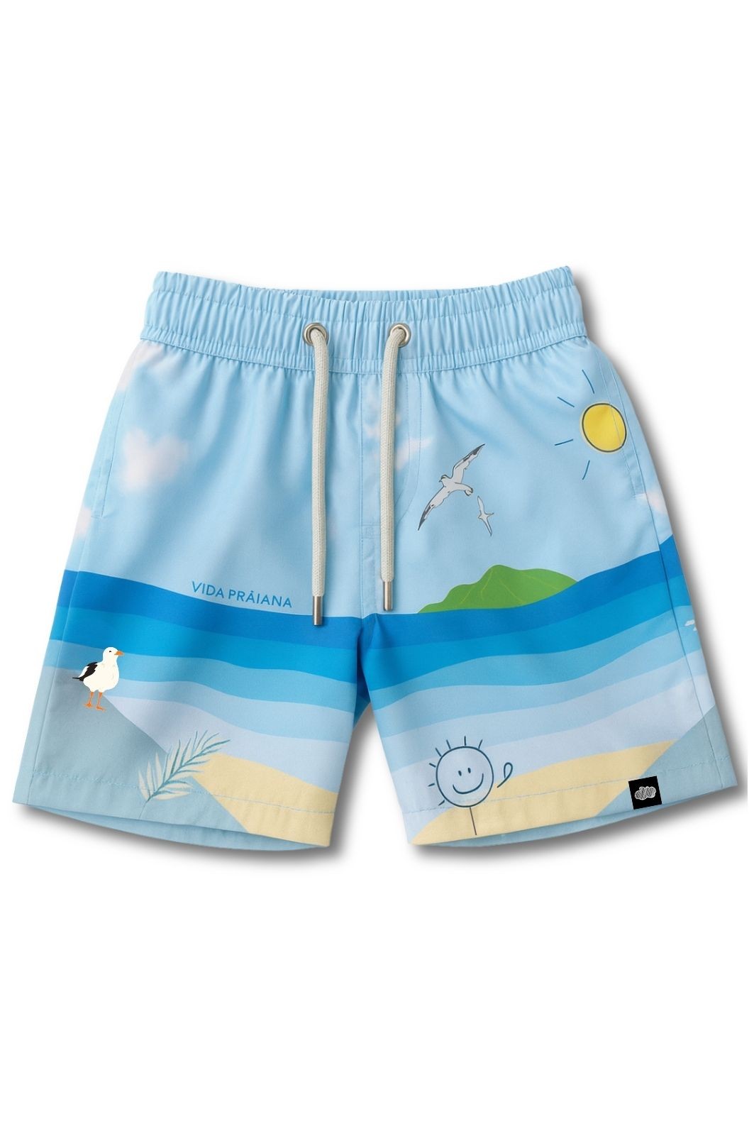 Short Tactel UV Azul Vida Praiana Short Tactel UV Azul Vida Praiana