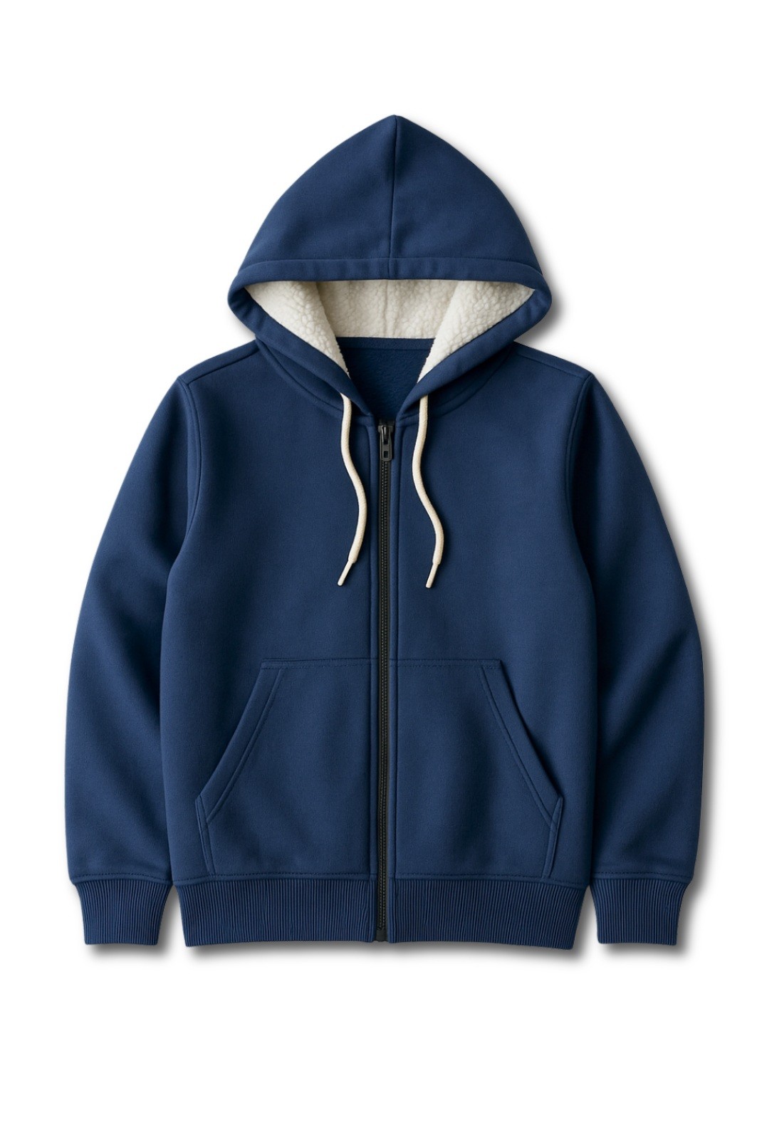 Kit Casaco com Zíper Azul Marinho e Calça Jogger Amarelo Moletom Confort