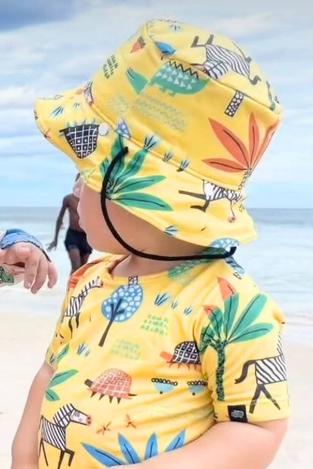 Chapéu infantil Proteção Solar UV 50+ Dupla Face Praia e Piscina Amarelo Safari Chapéu infantil Proteção Solar UV 50+ Dupla Face Praia e Piscina Amarelo Safari