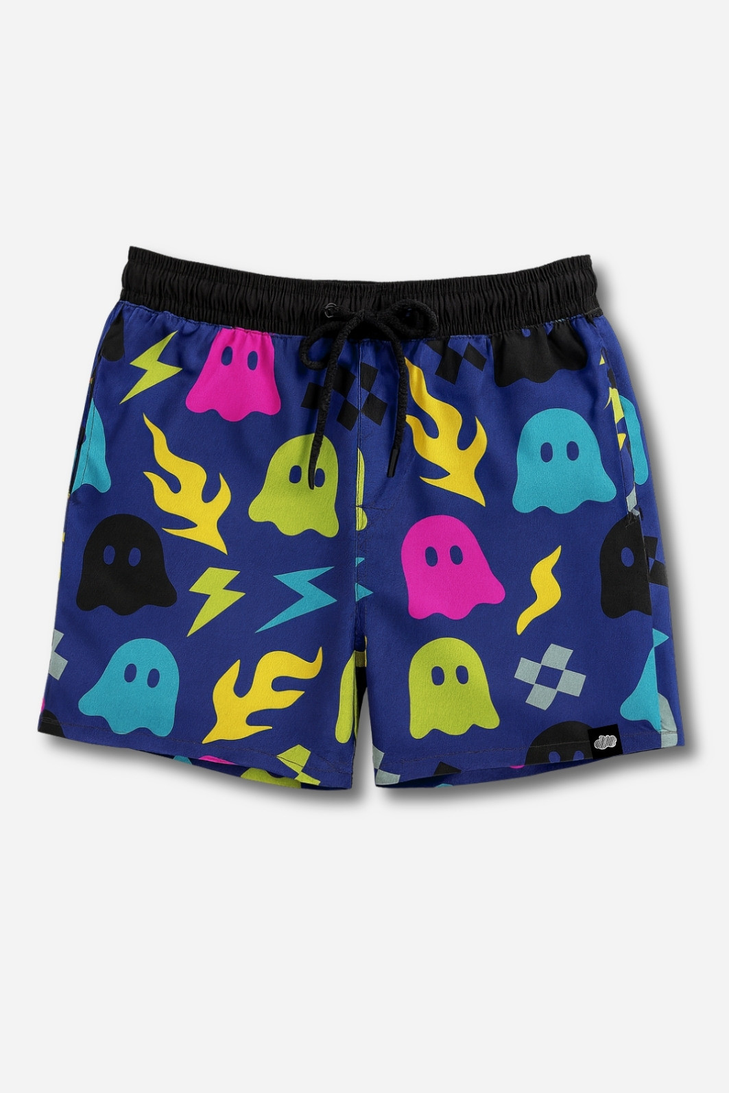 Short Infantil Tactel com ajuste na cintura UV 50+ Azul Fantasminhas Short Infantil Tactel com ajuste na cintura UV 50+ Azul Fantasminhas