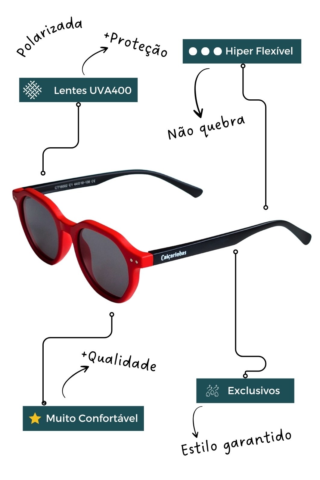 Óculos Infantil 0 a 6 anos Flexível com Proteção UV400 Vermelho Balneário Camboriú Óculos Infantil 0 a 6 anos Flexível com Proteção UV400 Vermelho Balneário Camboriú