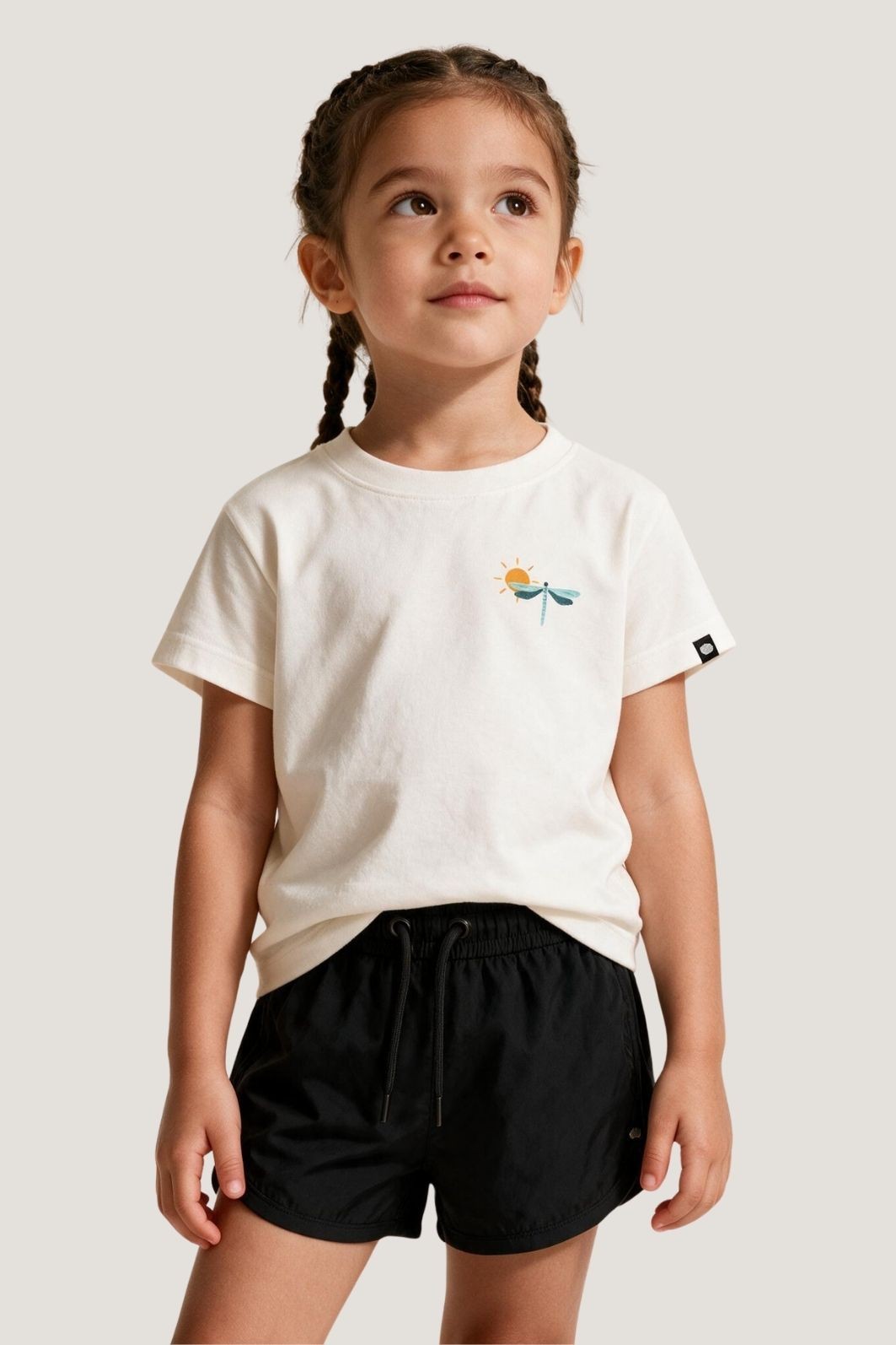 Short Infantil Tactel curto de banho com ajuste na cintura e Proteção UV 50+ Preto