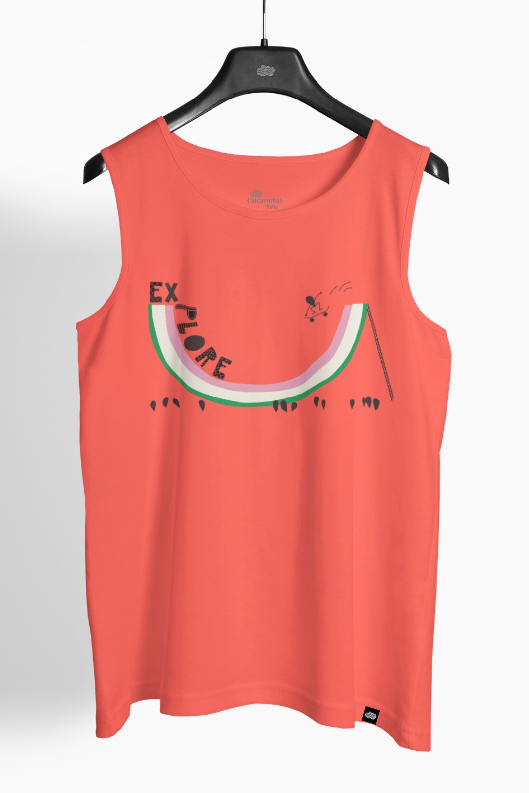 Camiseta Infantil Regata Algodão Sustentável Exclusiva Laranja Skate Explore Camiseta Infantil Regata Algodão Sustentável Exclusiva Laranja Skate Explore