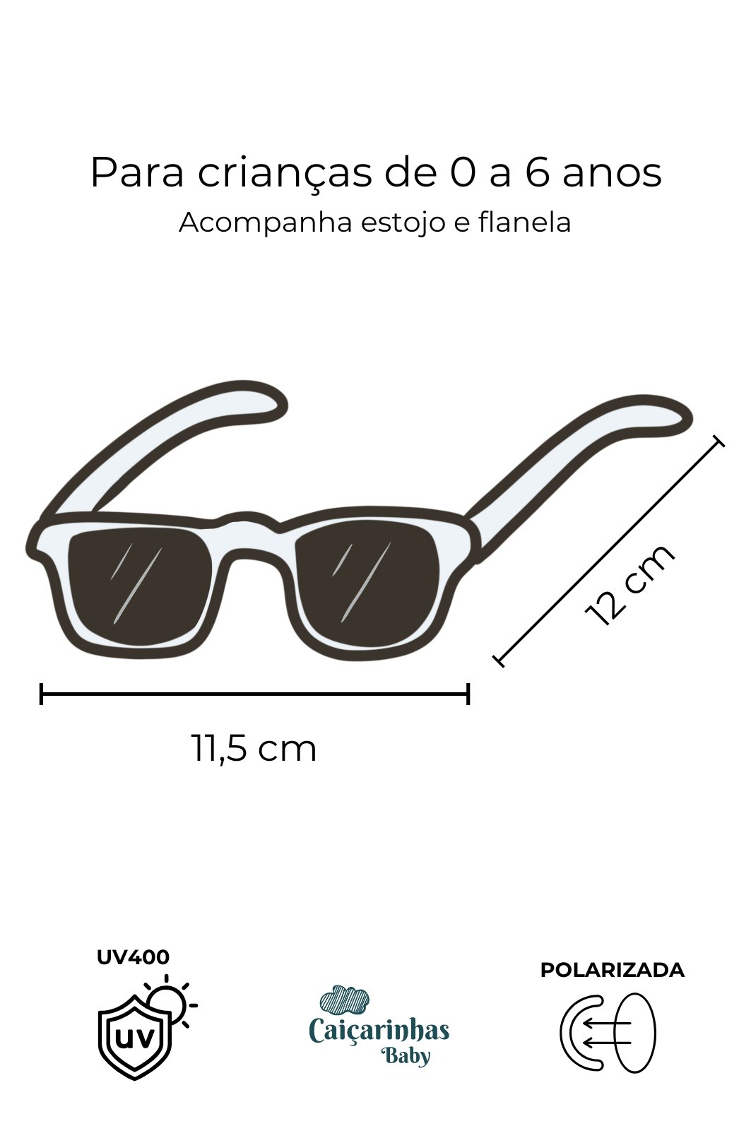 Óculos Infantil Flexível com Proteção UV400 0 a 6 anos Picolé Óculos Infantil Flexível com Proteção UV400 0 a 6 anos Picolé