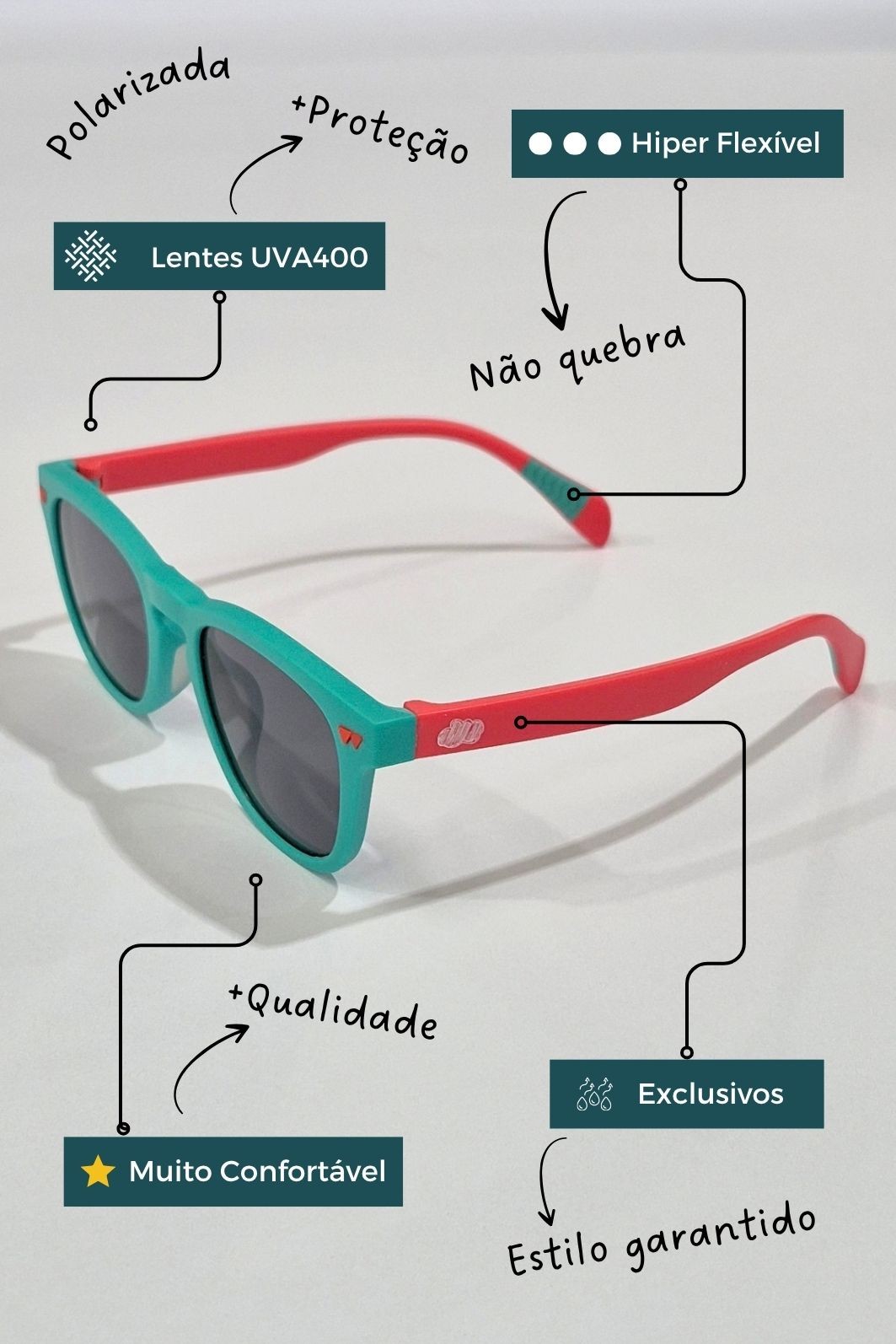 Óculos Infantil Flexível com Proteção UV400 0 a 6 anos Jujuba