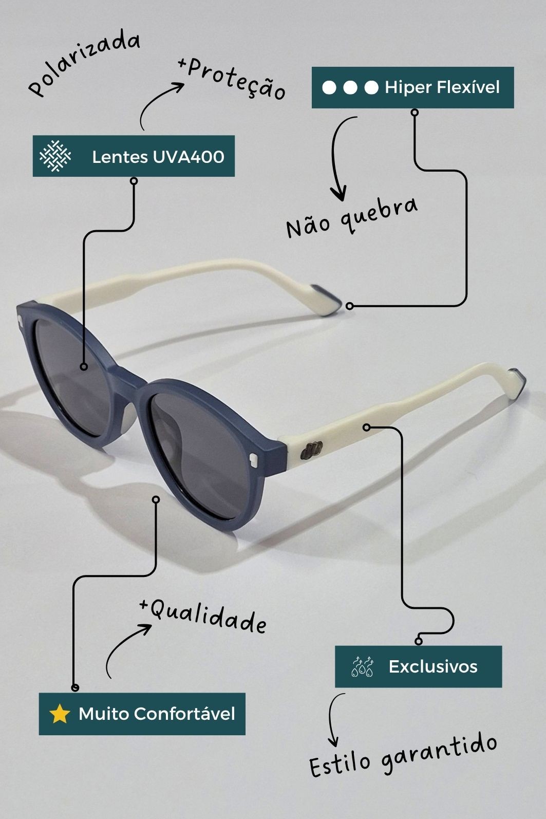 Óculos Infantil Flexível com Proteção UV400 0 a 6 anos Marujo Óculos Infantil Flexível com Proteção UV400 0 a 6 anos Marujo