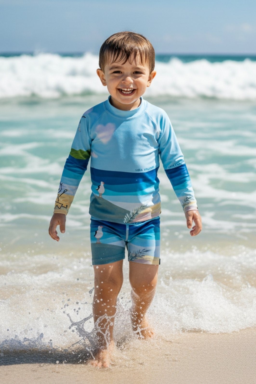 Camisa + Sunga Infantil UV50+ Azul Vida Praiana Camisa + Sunga Infantil UV50+ Azul Vida Praiana