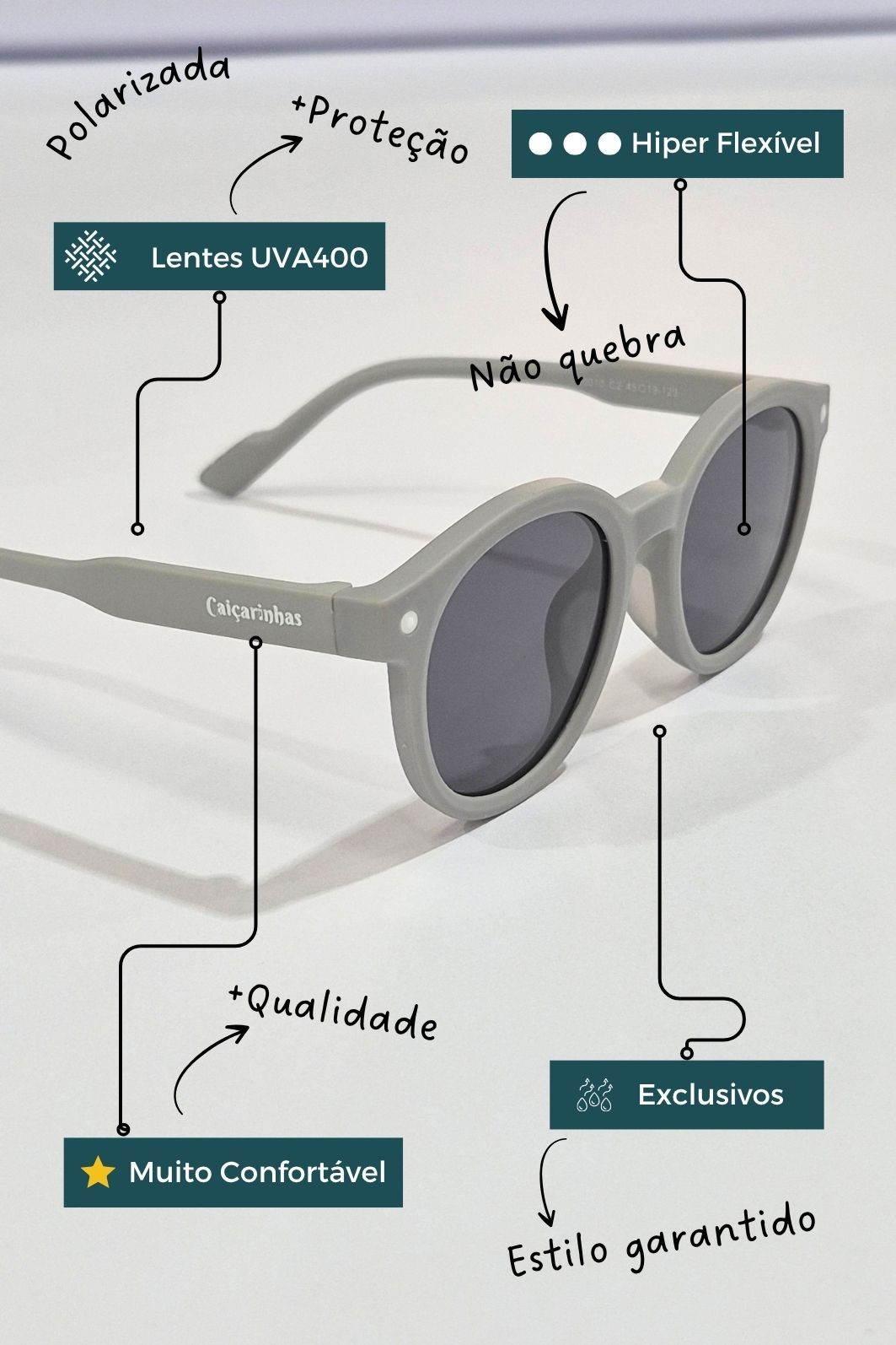 Óculos Infantil Flexível com Proteção UV400 0 a 6 anos Tutu Óculos Infantil Flexível com Proteção UV400 0 a 6 anos Tutu