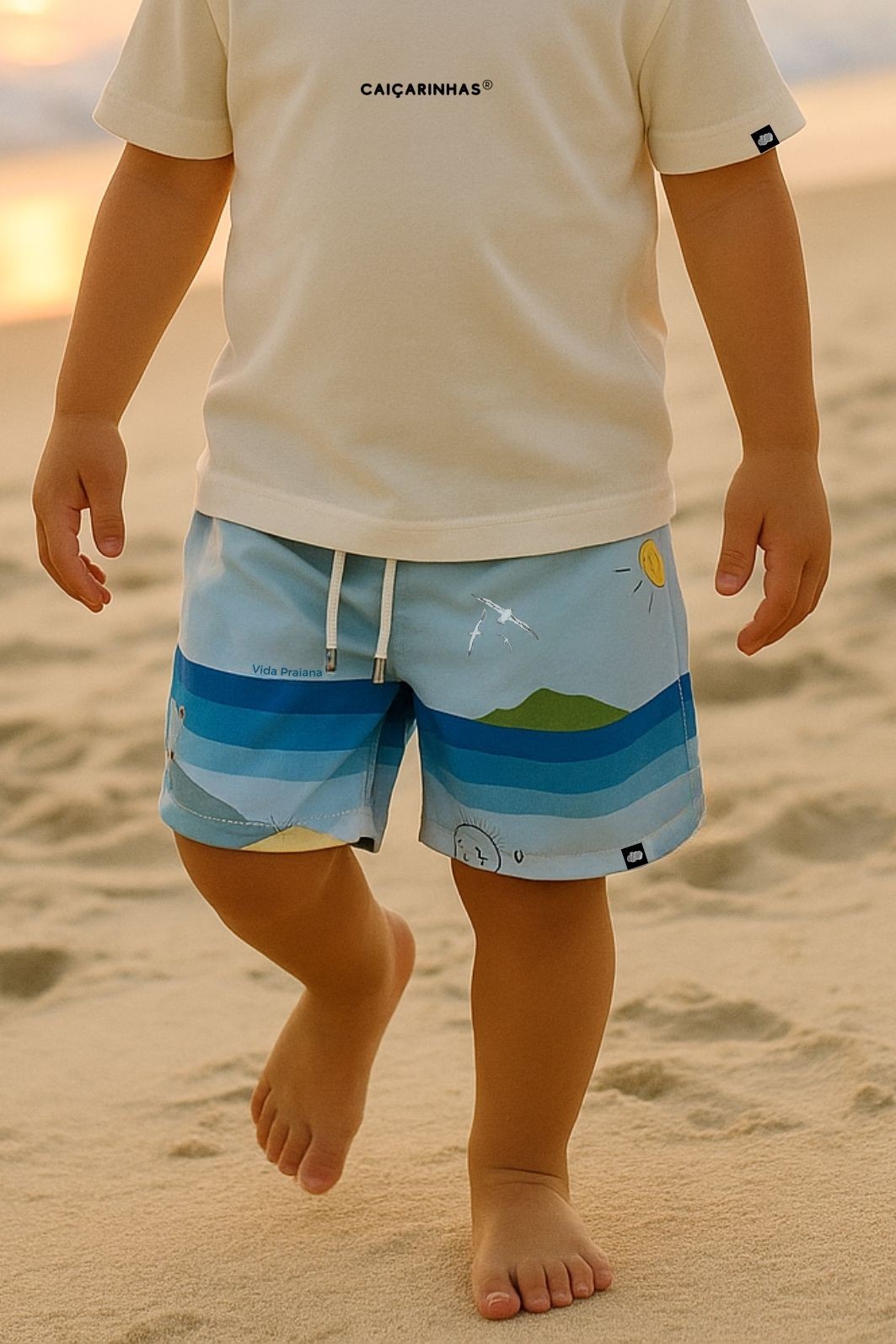 Short Tactel UV Azul Vida Praiana Short Tactel UV Azul Vida Praiana