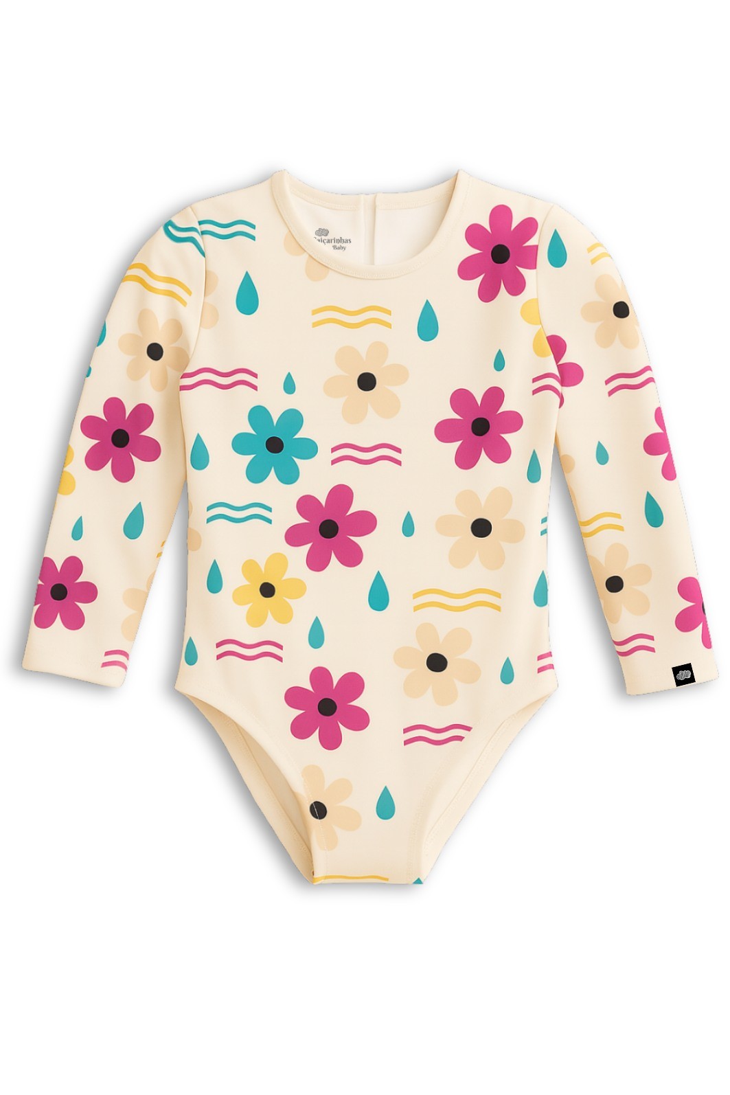 Maiô Manga Longa Proteção UV50+ Confortável Off White Dona Flor