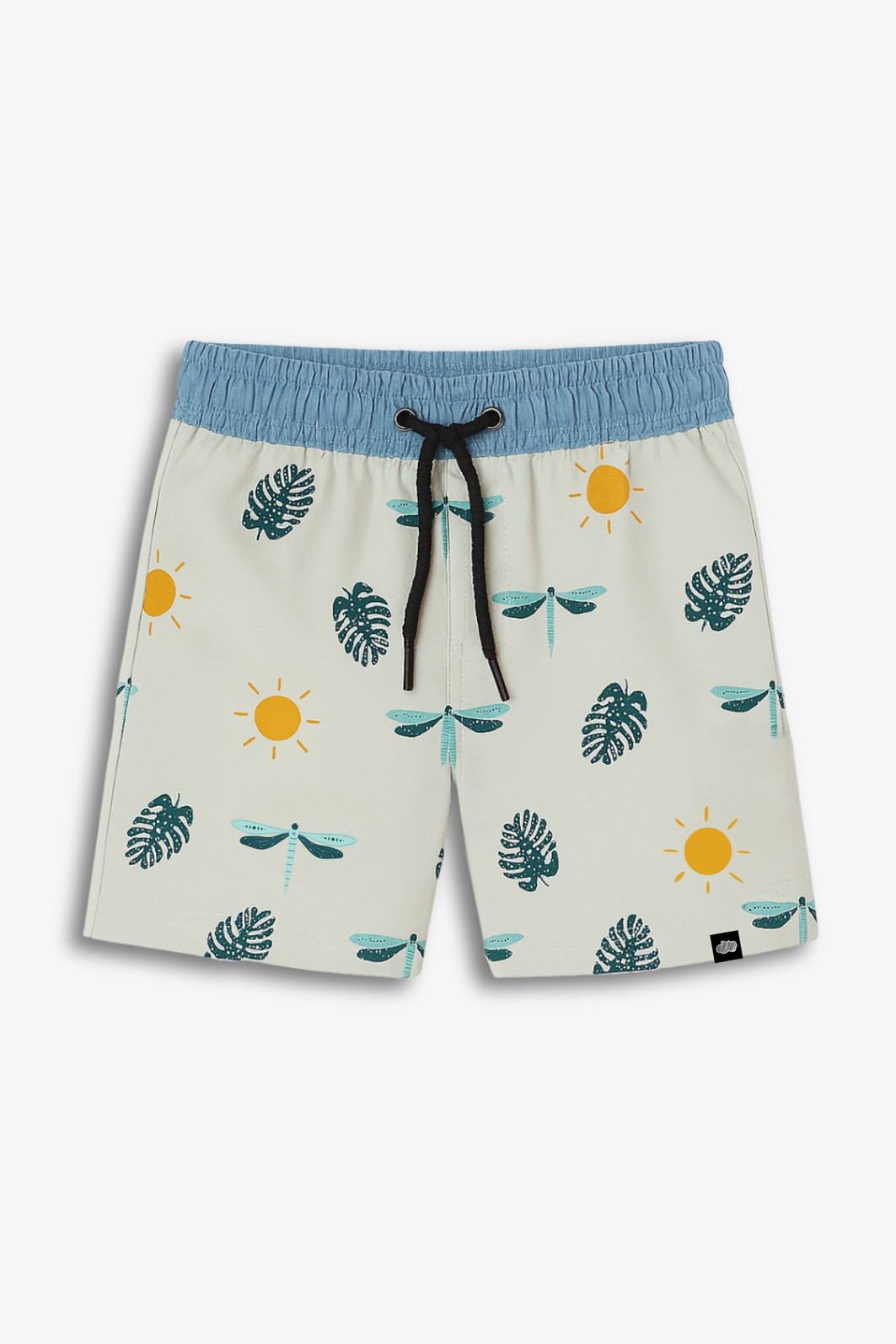 Short Tactel Infantil Cinza Claro Libélulas Short Tactel Infantil Cinza Claro Libélulas