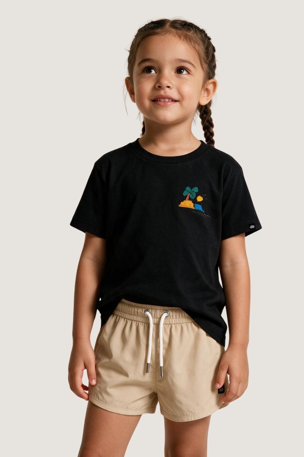 Short Tactel UV Curto Areia Liso Short Tactel UV Curto Areia Liso