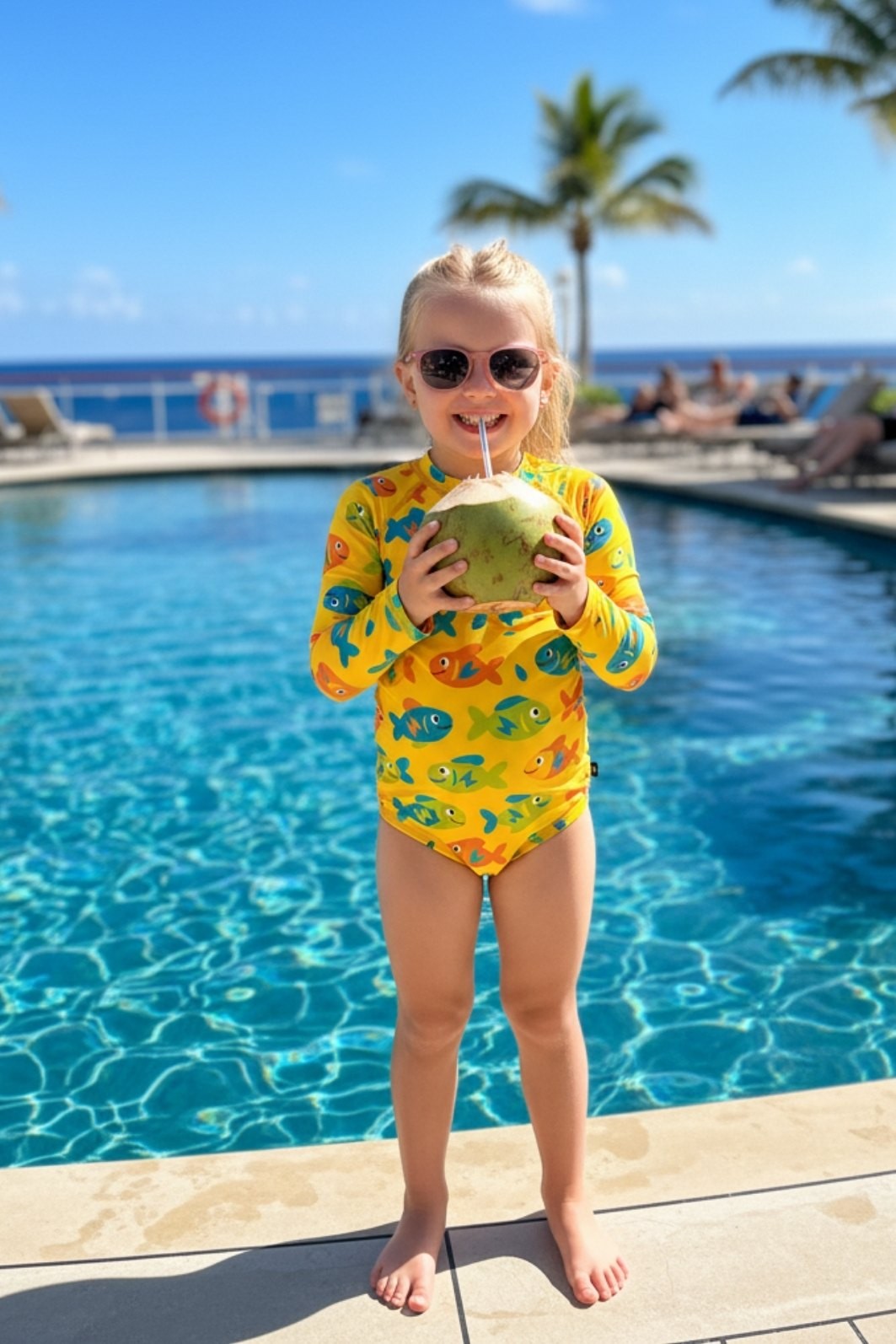 Maiô Manga Longa Proteção UV50+ Confortável Amarelo Peixinhos Maiô Manga Longa Proteção UV50+ Confortável Amarelo Peixinhos