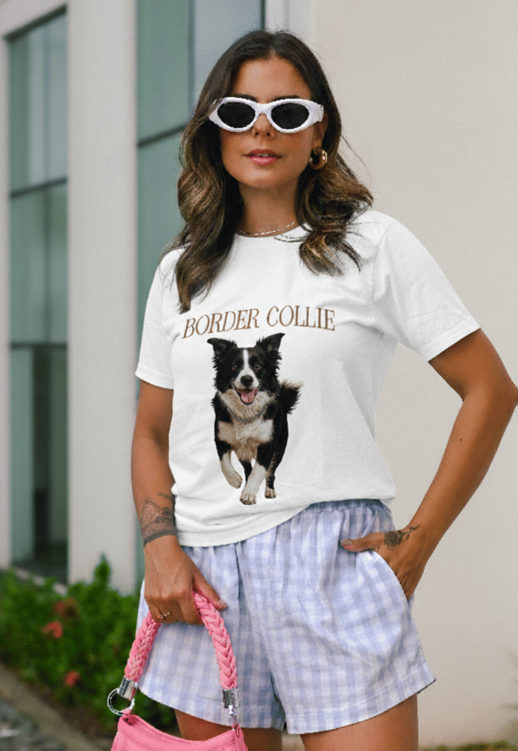 T-SHIRT BORDER COLLIE - OFF WHITE