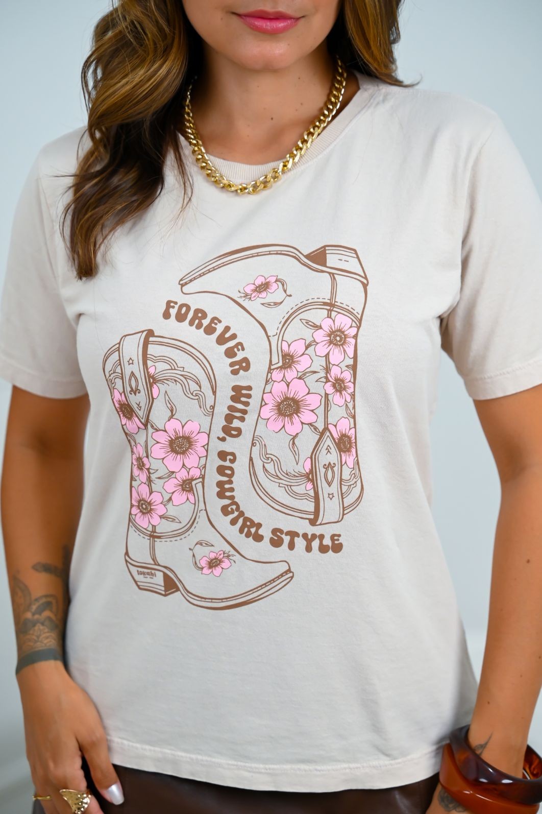 T-SHIRT ESTONADA FOREVER WILD - CAQUI