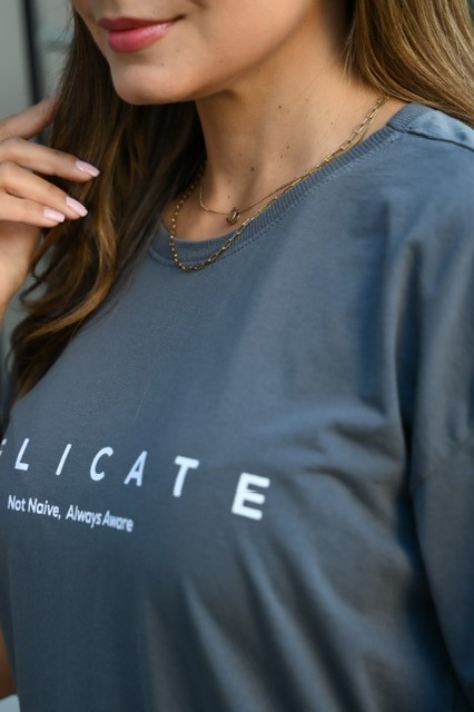 T-SHIRT ESTONADA OVERSIZED DELICATE - GRAY T-SHIRT ESTONADA OVERSIZED DELICATE - GRAY