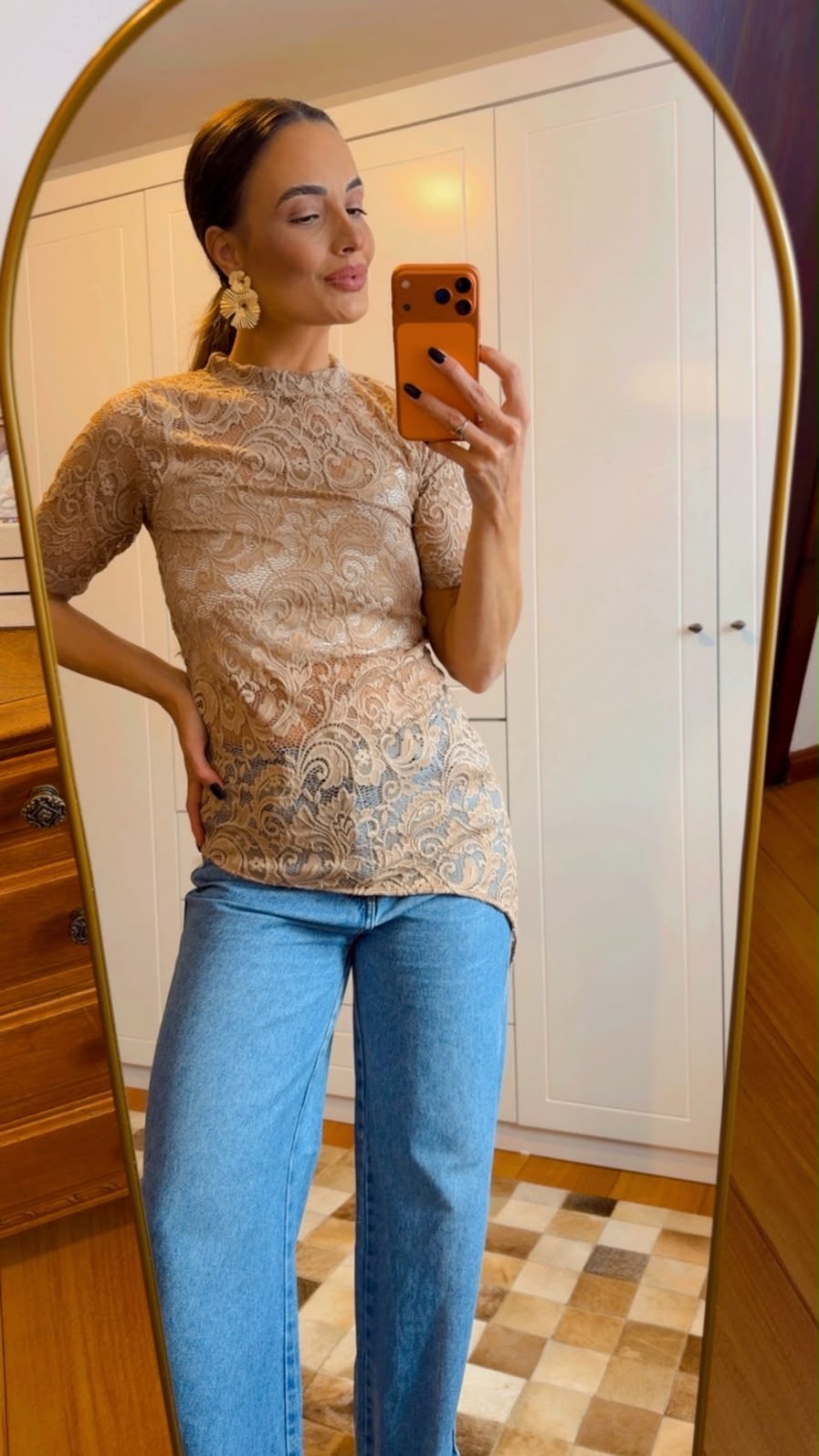 BLUSA DE PONTA RENDA CASHMERE - AVEIA BLUSA DE PONTA RENDA CASHMERE - AVEIA