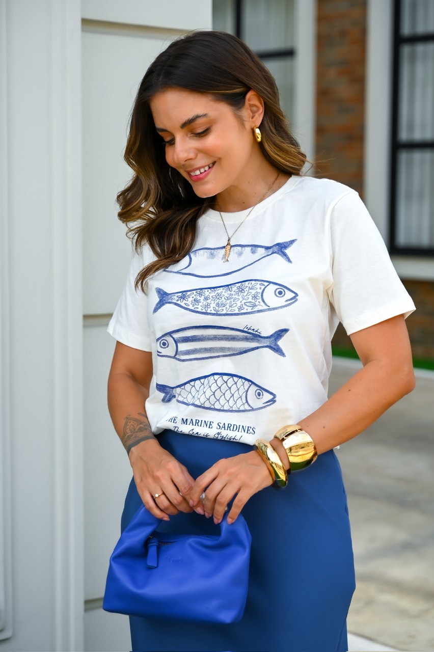 T-SHIRT MARINE SARDINES - OFF WHITE T-SHIRT MARINE SARDINES - OFF WHITE