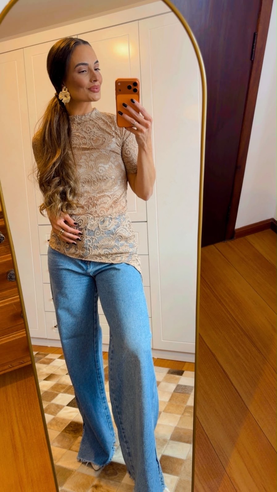BLUSA DE PONTA RENDA CASHMERE - AVEIA BLUSA DE PONTA RENDA CASHMERE - AVEIA