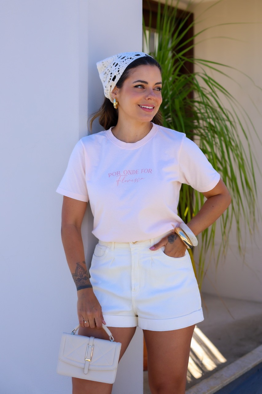 T-SHIRT ESTONADA FLORESÇA - SALMÃO