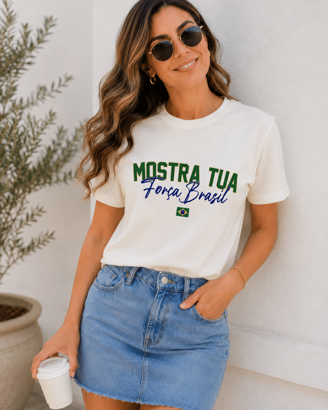 T-SHIRT FORÇA BRASIL - OFF WHITE T-SHIRT FORÇA BRASIL - OFF WHITE