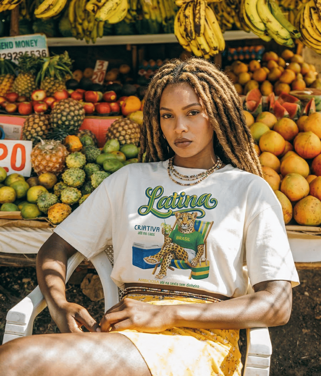 T-SHIRT OVERSIZED LATINA -  OFF-WHITE