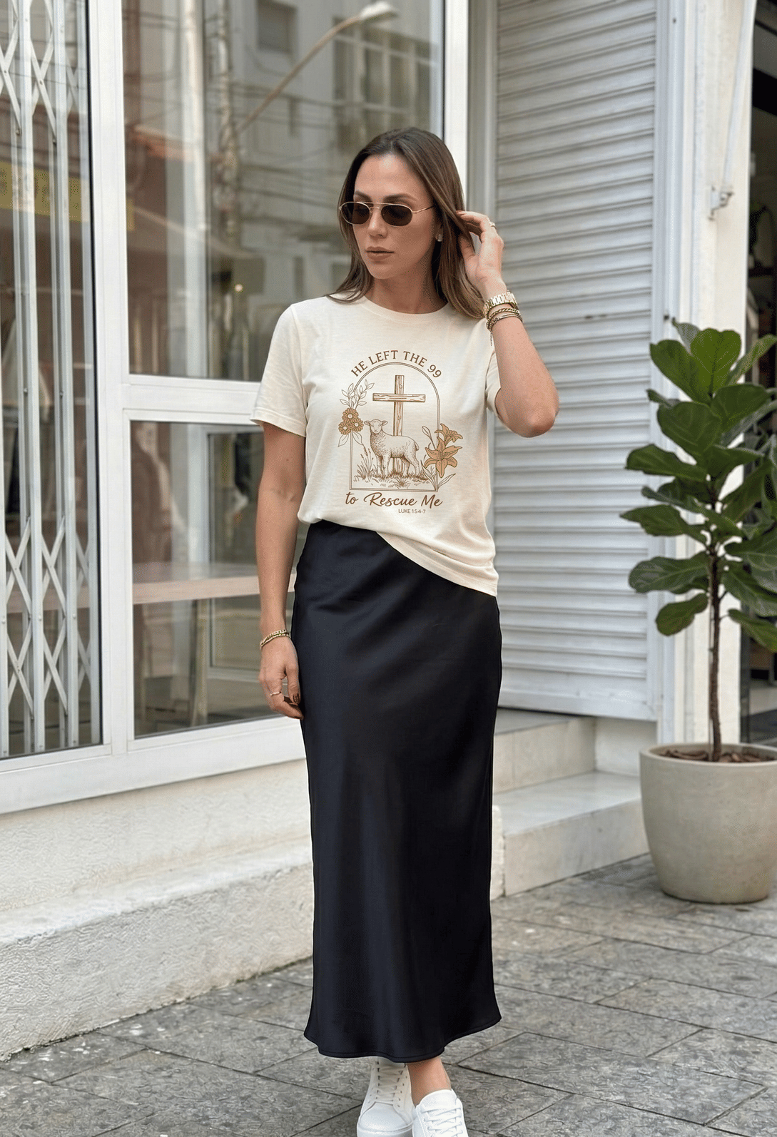 T-SHIRT O BOM PASTOR - MARFIM