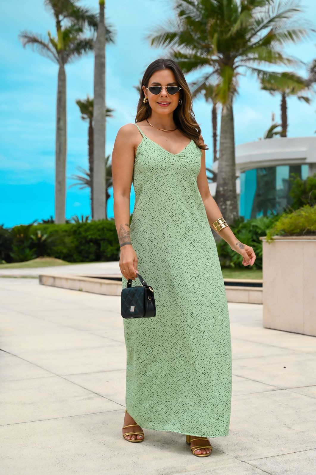 VESTIDO LONGO - POÁ VERDE VESTIDO LONGO - POÁ VERDE